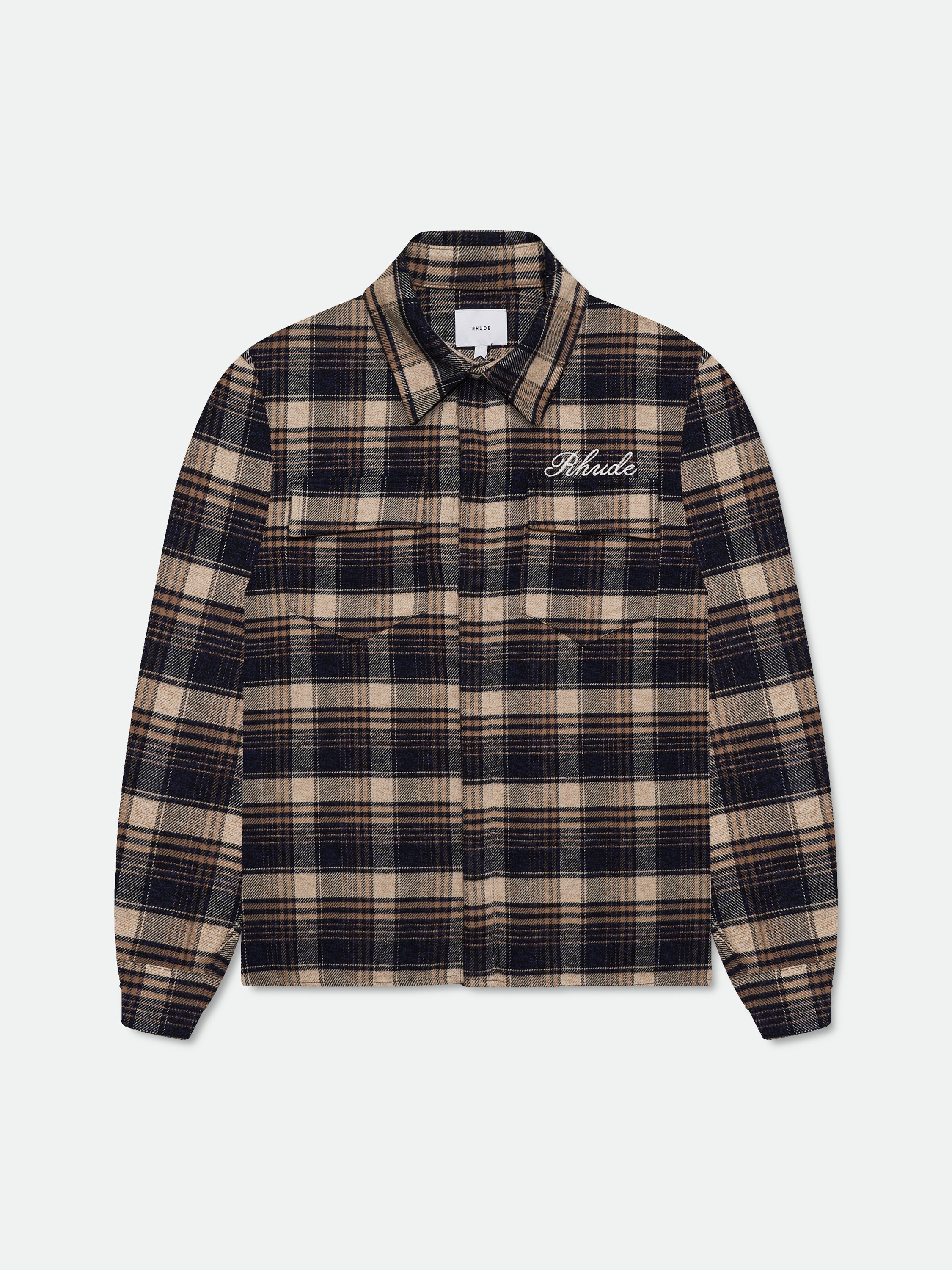 RHUDE SCRIPT LOGO FLANNEL