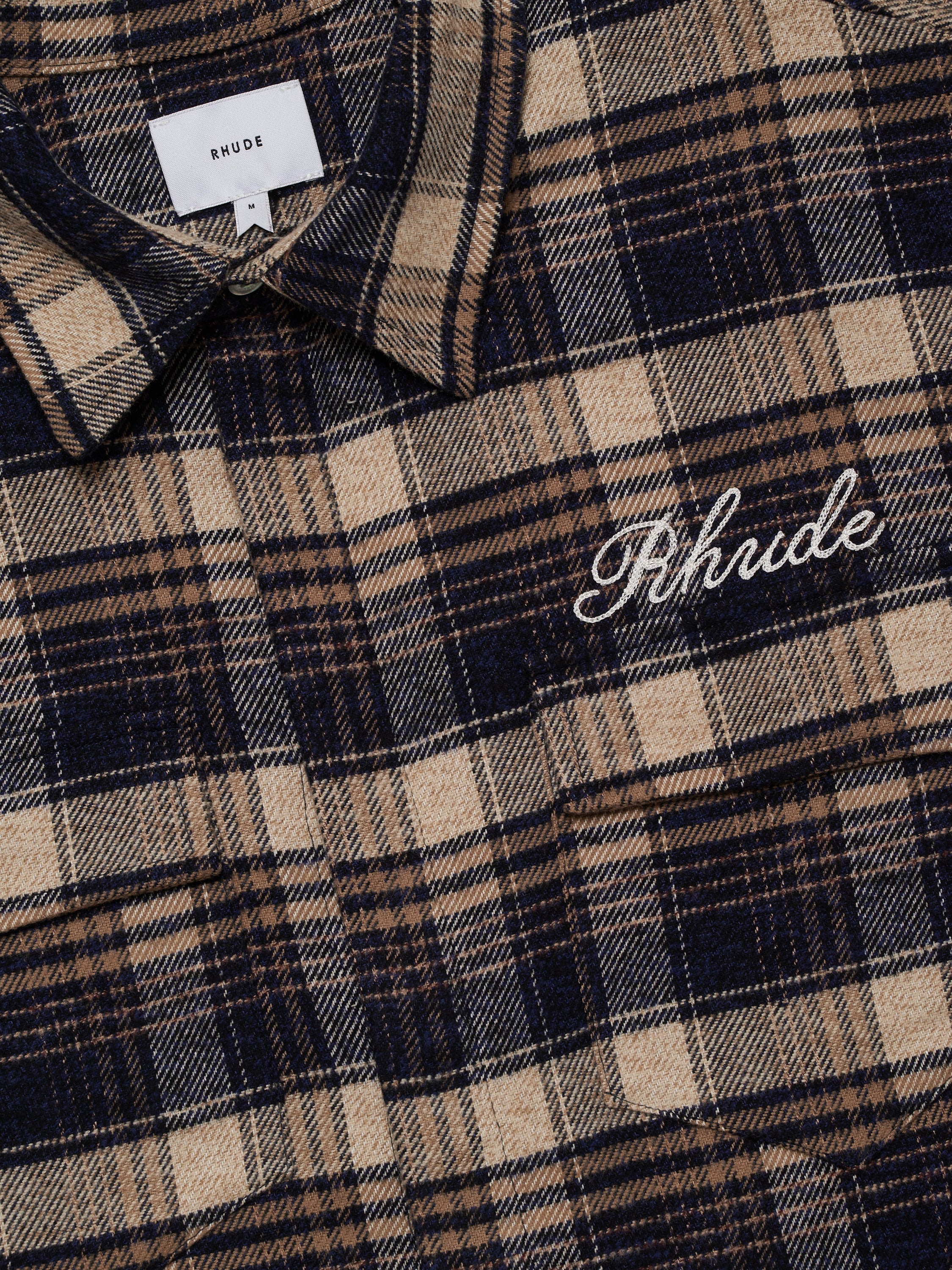 RHUDE SCRIPT LOGO FLANNEL