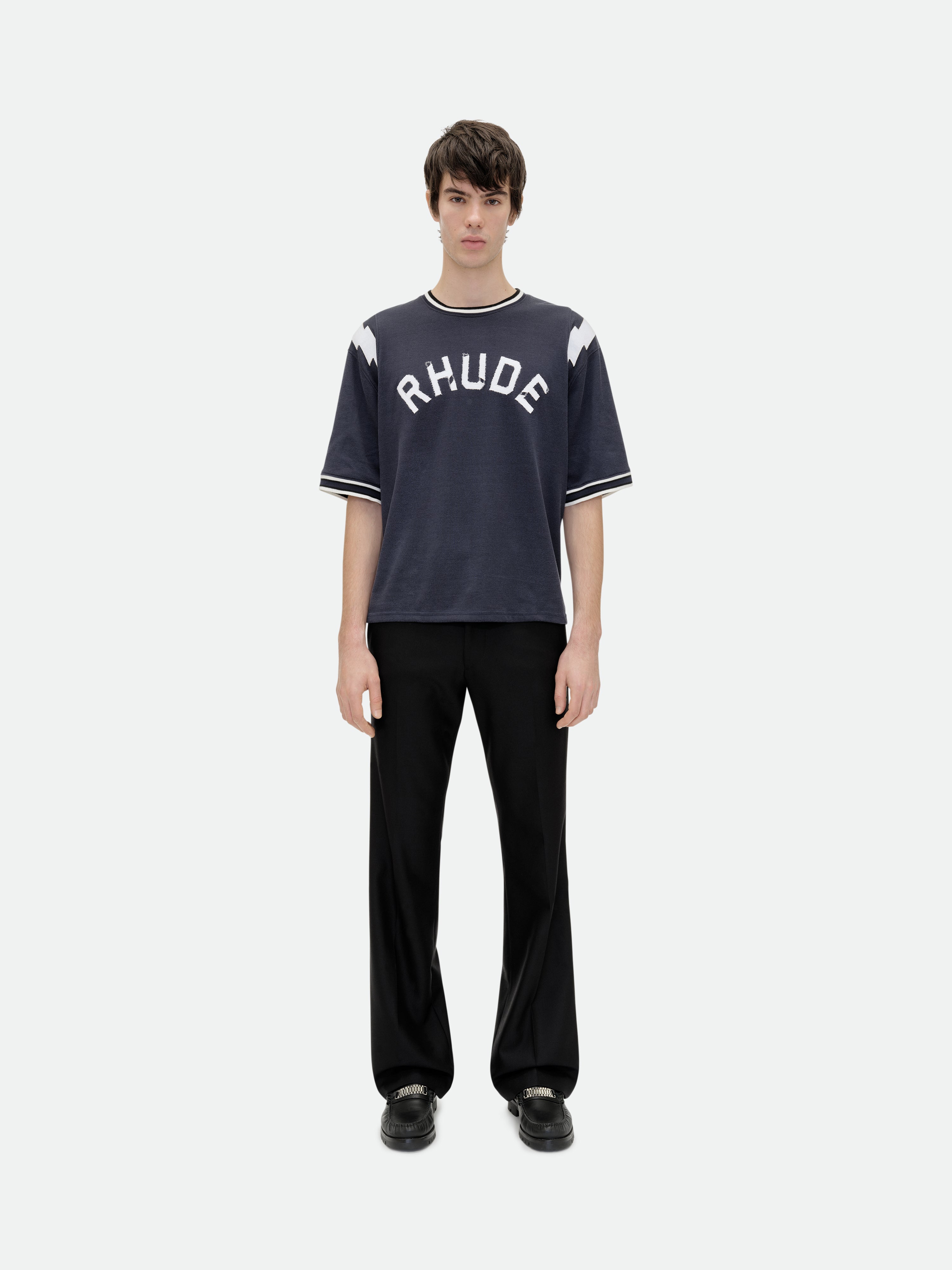 RHUDE LIGHTNING RINGER JERSEY TEE