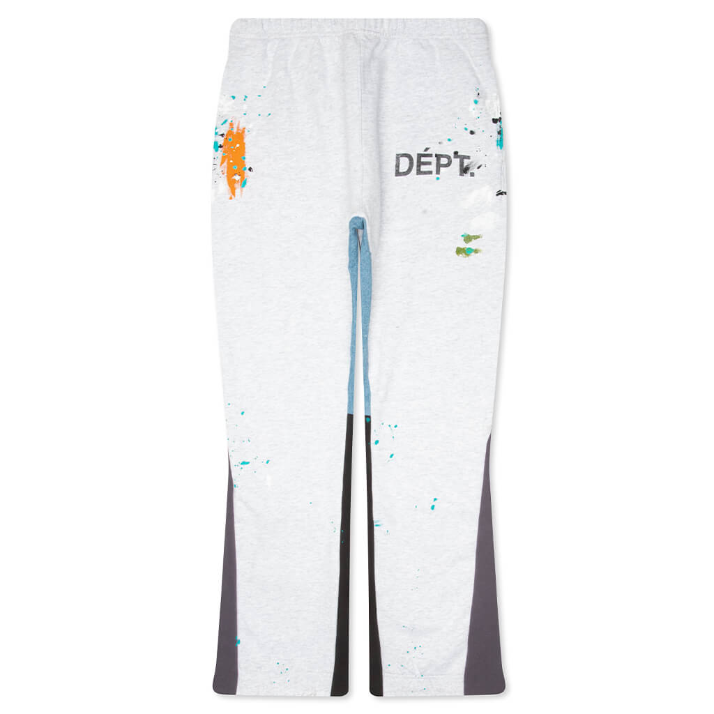 Dépt Logo Painted Sweatpant Flares - Light Heather Grey/Navy/Black