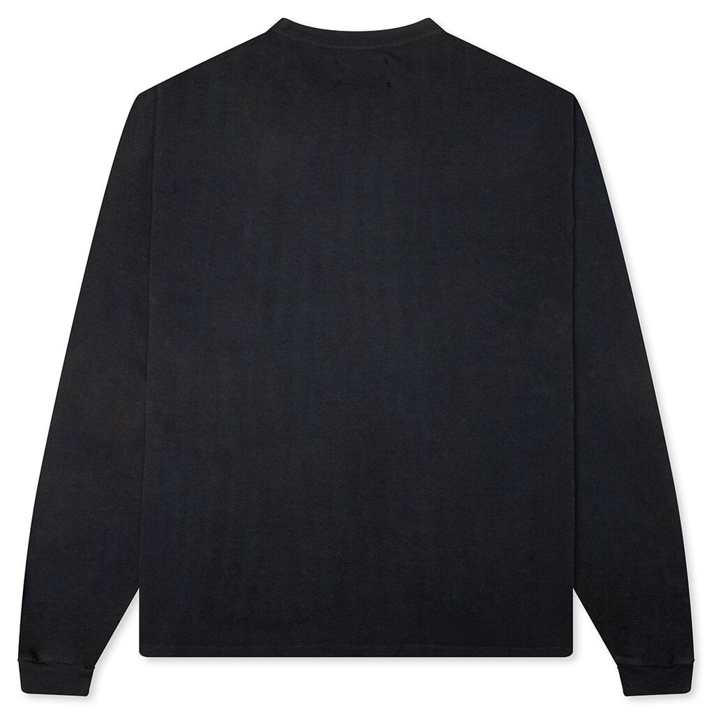 French Logo Lux L/S Tee - Washed Black