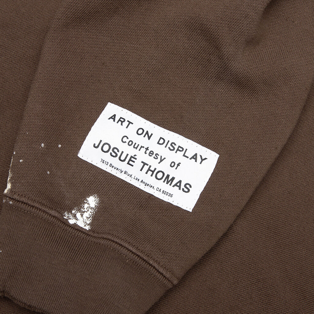 French Logo Painted Hoodie - Sepia