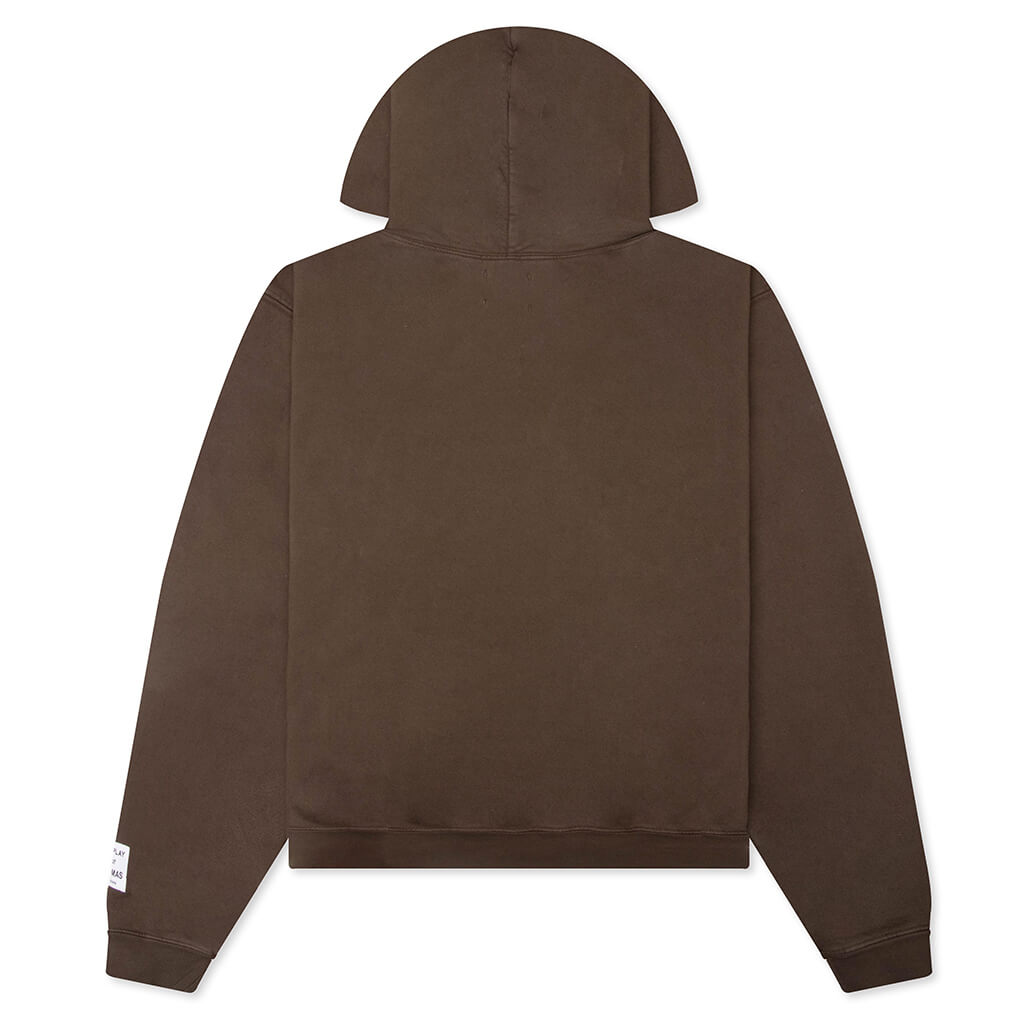 French Logo Painted Hoodie - Sepia