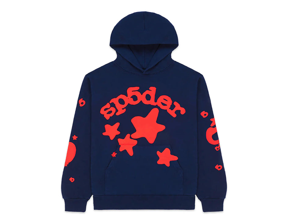 Beluga Puff Print Hoodie Navy