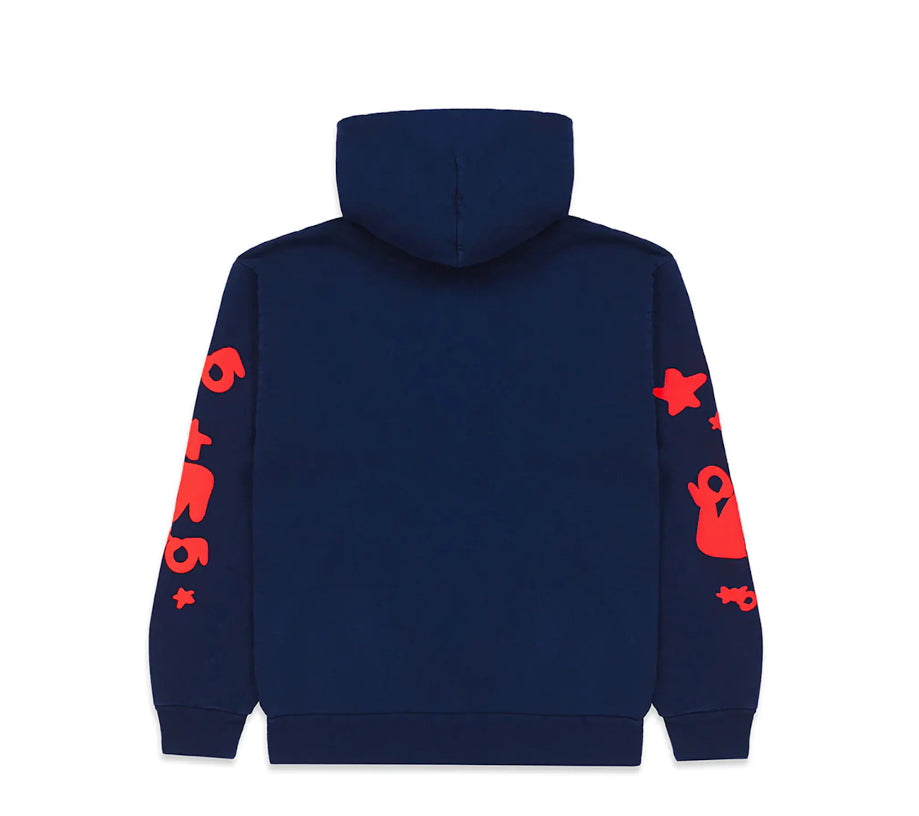 Beluga Puff Print Hoodie Navy