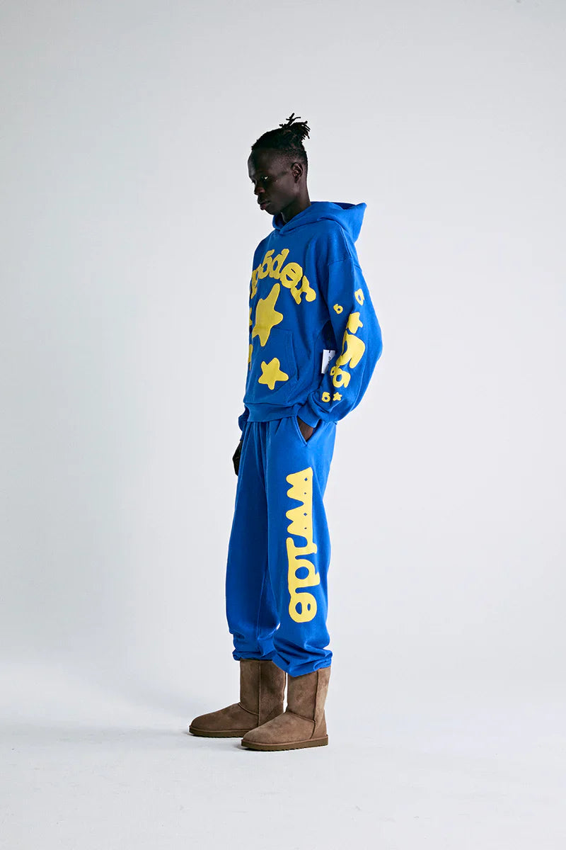 Beluga Puff Print Hoodie Blue