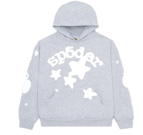Beluga Puff Print Hoodie Heather Grey