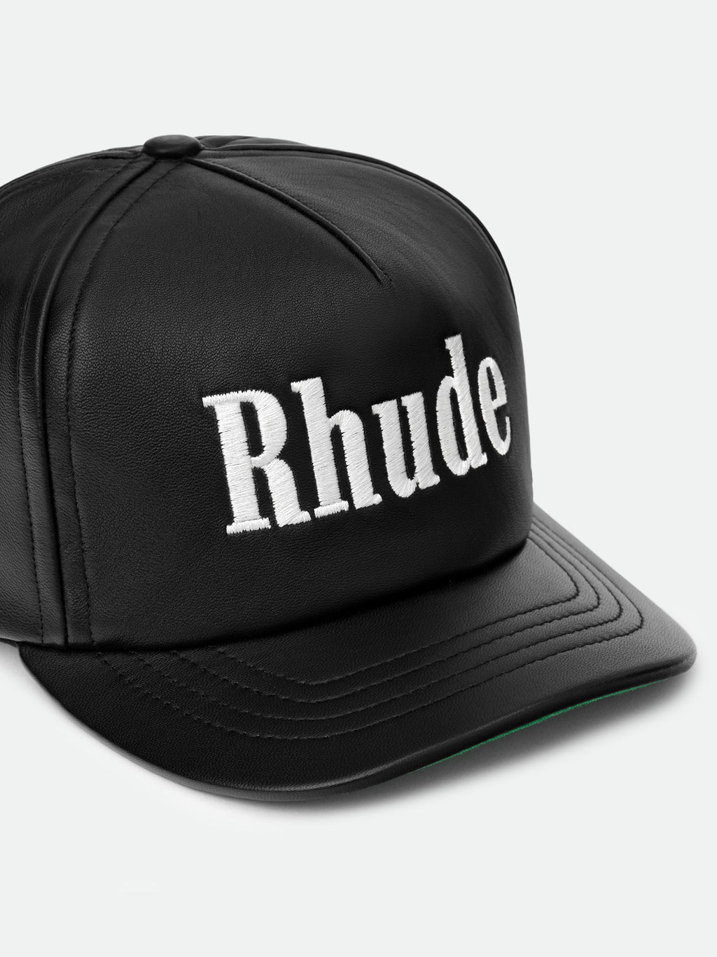 RHUDE LOGO LEATHER HAT