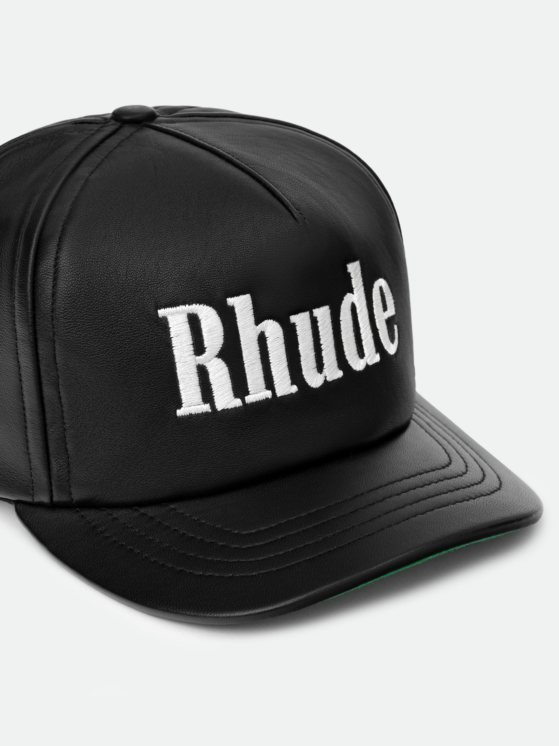 RHUDE LOGO LEATHER HAT