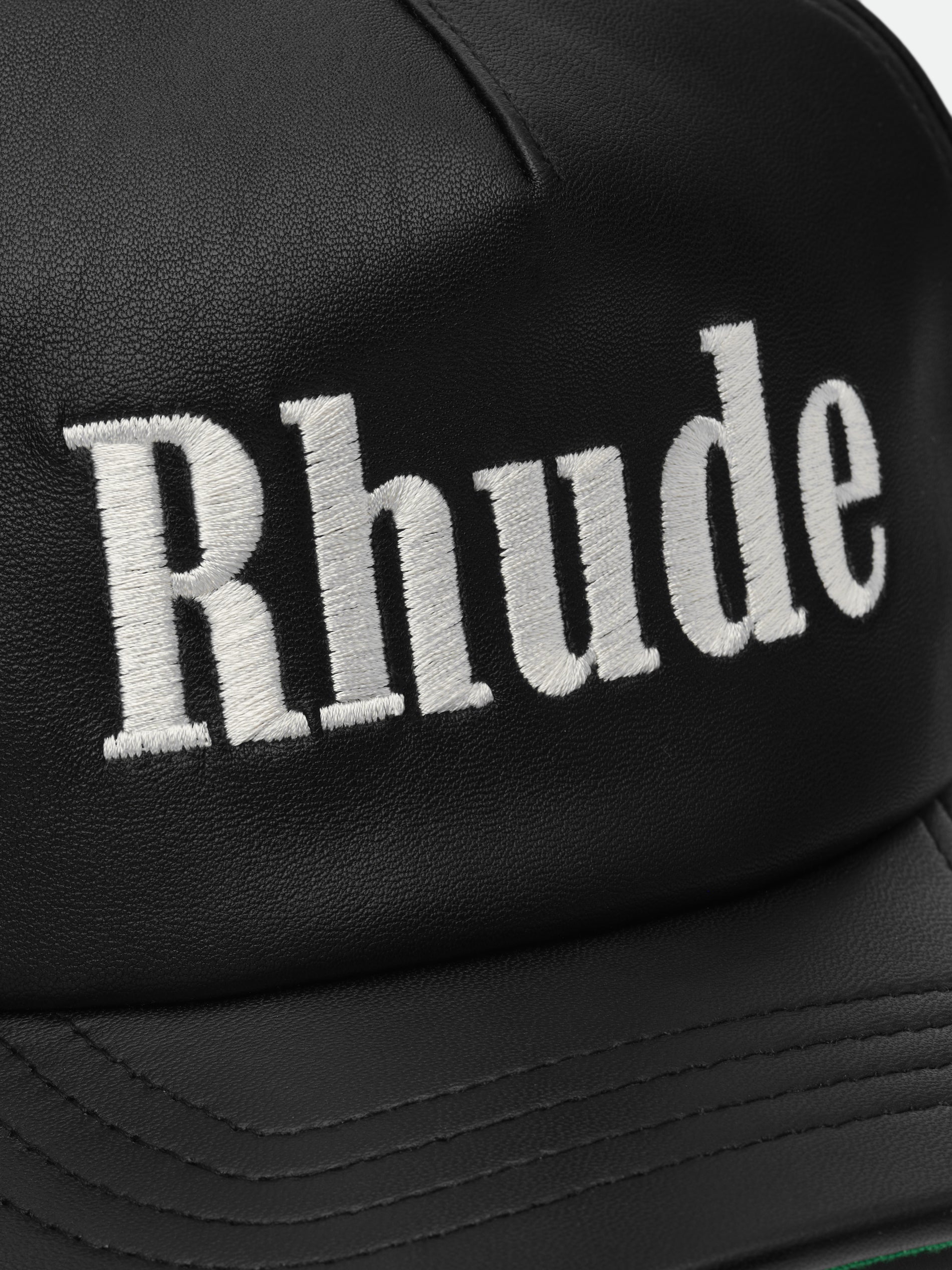 RHUDE LOGO LEATHER HAT