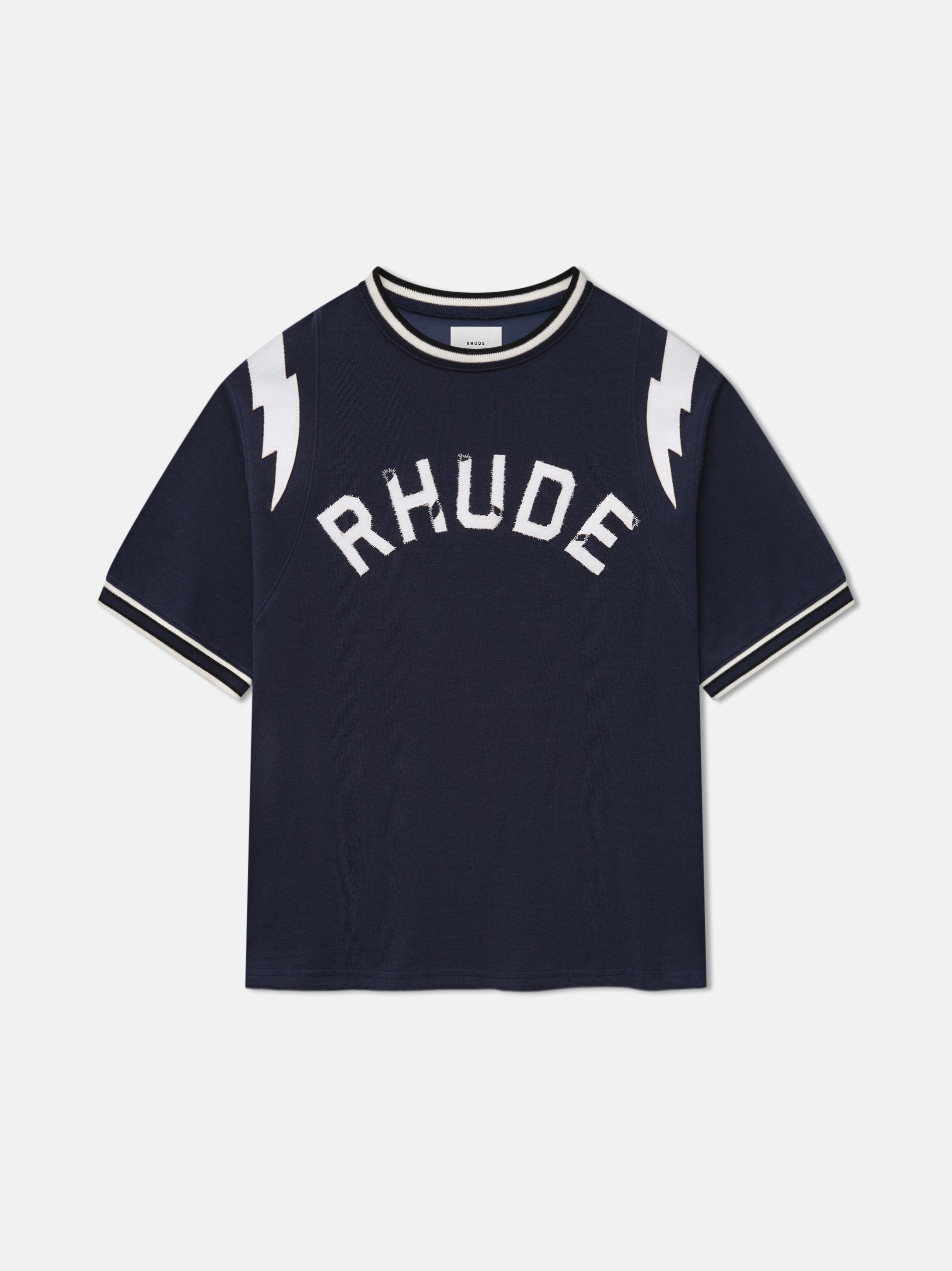 RHUDE LIGHTNING RINGER JERSEY TEE