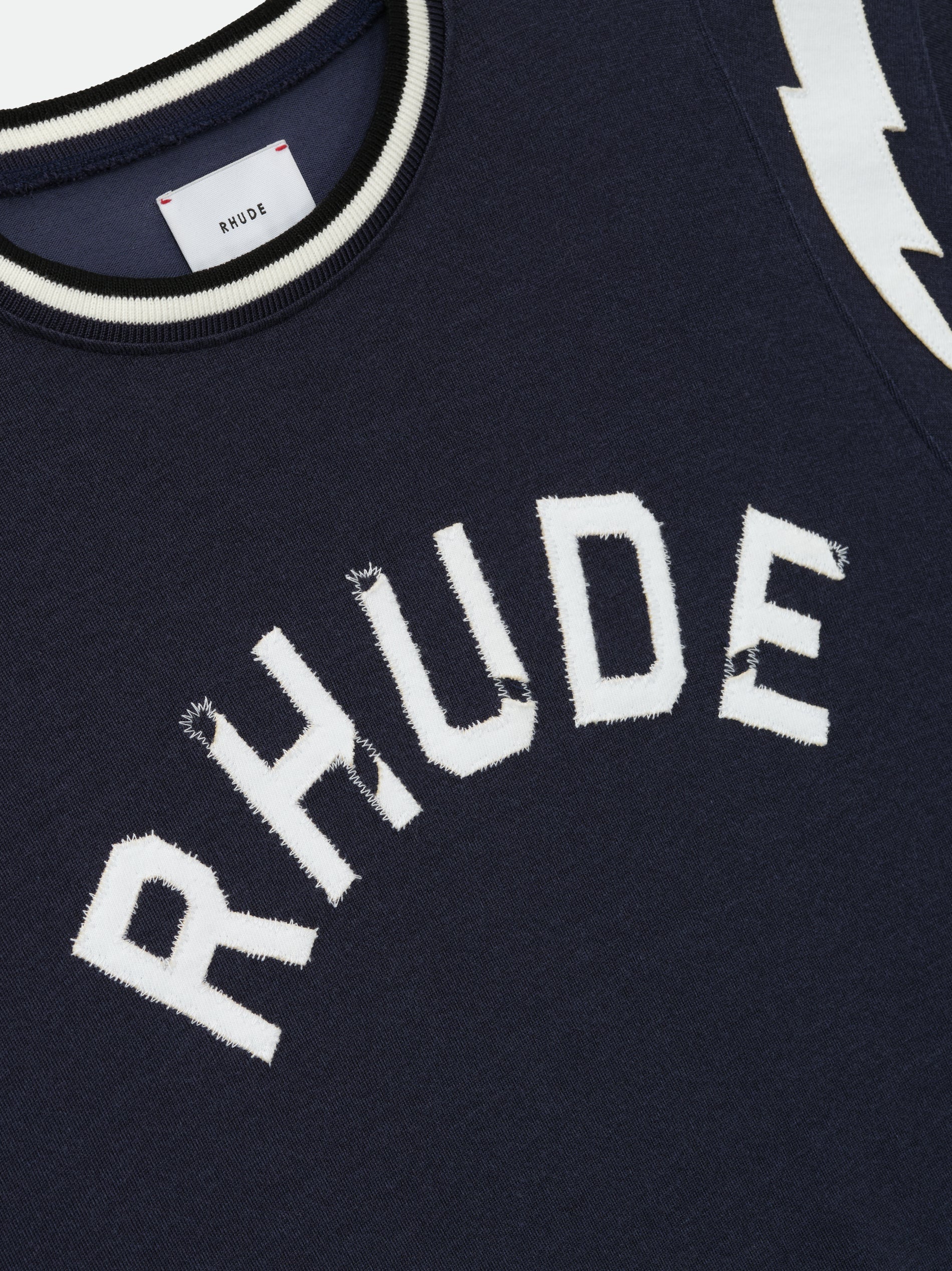 RHUDE LIGHTNING RINGER JERSEY TEE