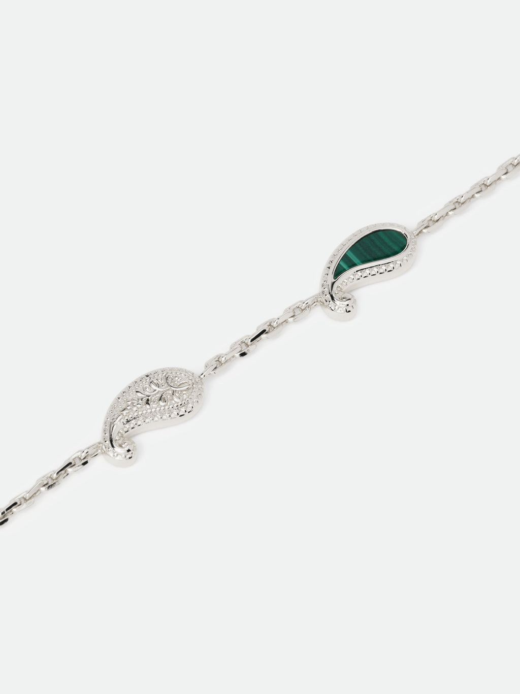 YOU BRACELET — 14K WHITE GOLD/MALACHITE
